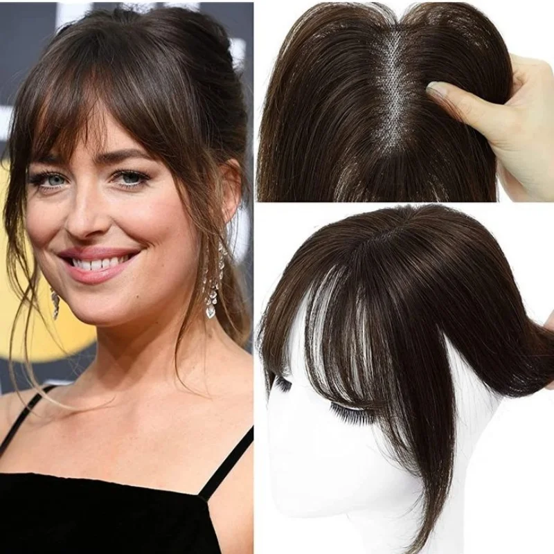 Kuin Hand Made Silk Base Breathable Women Topper Clip In Real Human Hair Hairpiece Hair Closure Hair Women Wig Hair Extension