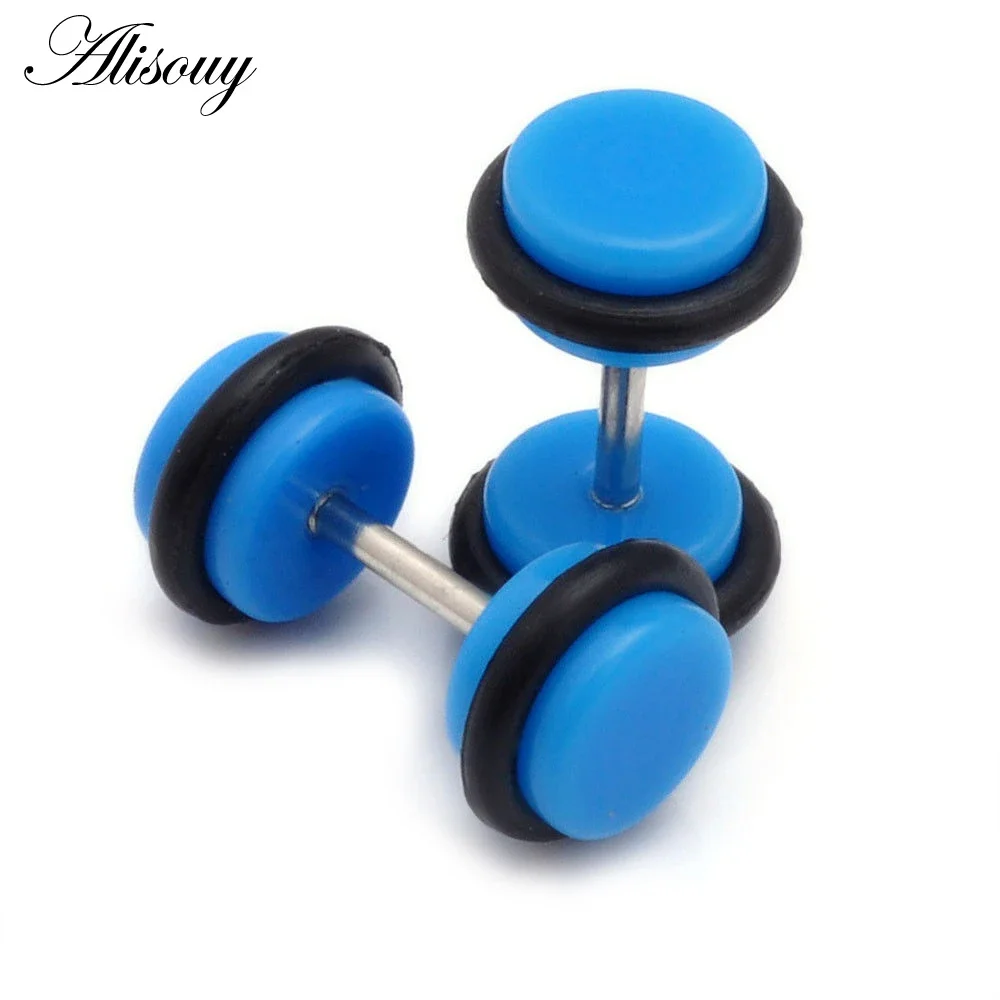 Alisouy 2 Pieces Colorful Acrylic Earrings Fashion Body Jewelry Ear Jewelry Cute Stud Earrings Women Girl Screw-Back Earrings