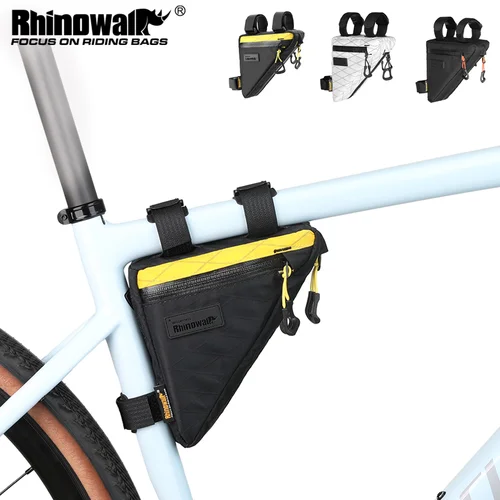 Rhinowalk-bolsa triangular para cuadro delantero de bicicleta, bolsa para viga de bicicleta de montaña y carretera, ligeramente resistente a la lluvia, con 2 métodos de carga, 0,9 l
