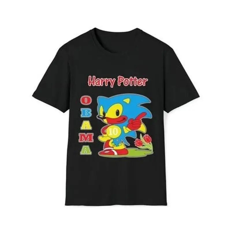 Obamaaa Sonicccc Bootleg Ironic Humor Gaming T Shirt