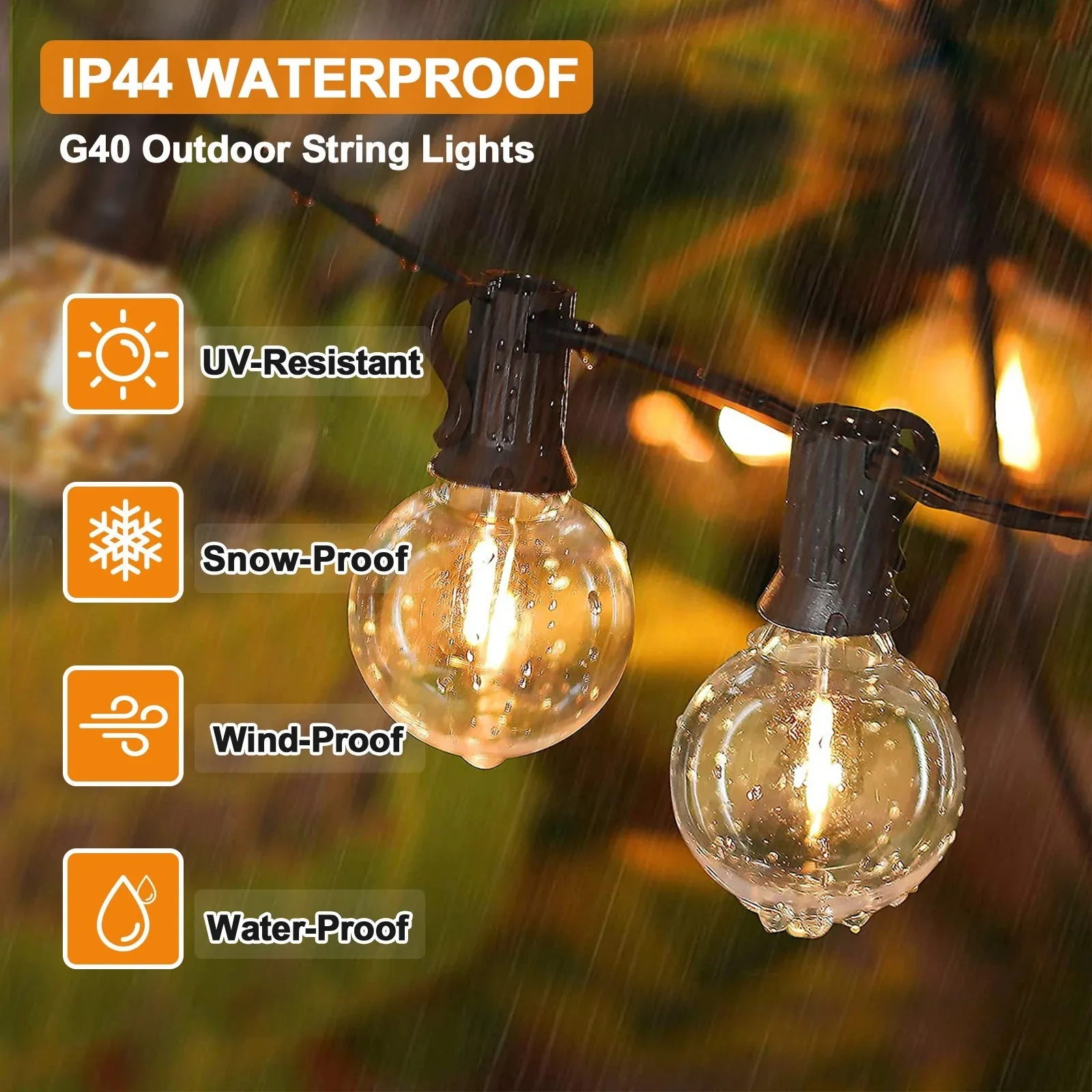 15M / 50FT zonne-lichtslingers buiten waterdicht met 25 + 2 LED onbreekbare lampen dimbare terrasverlichting met afstandsbediening voor buiten