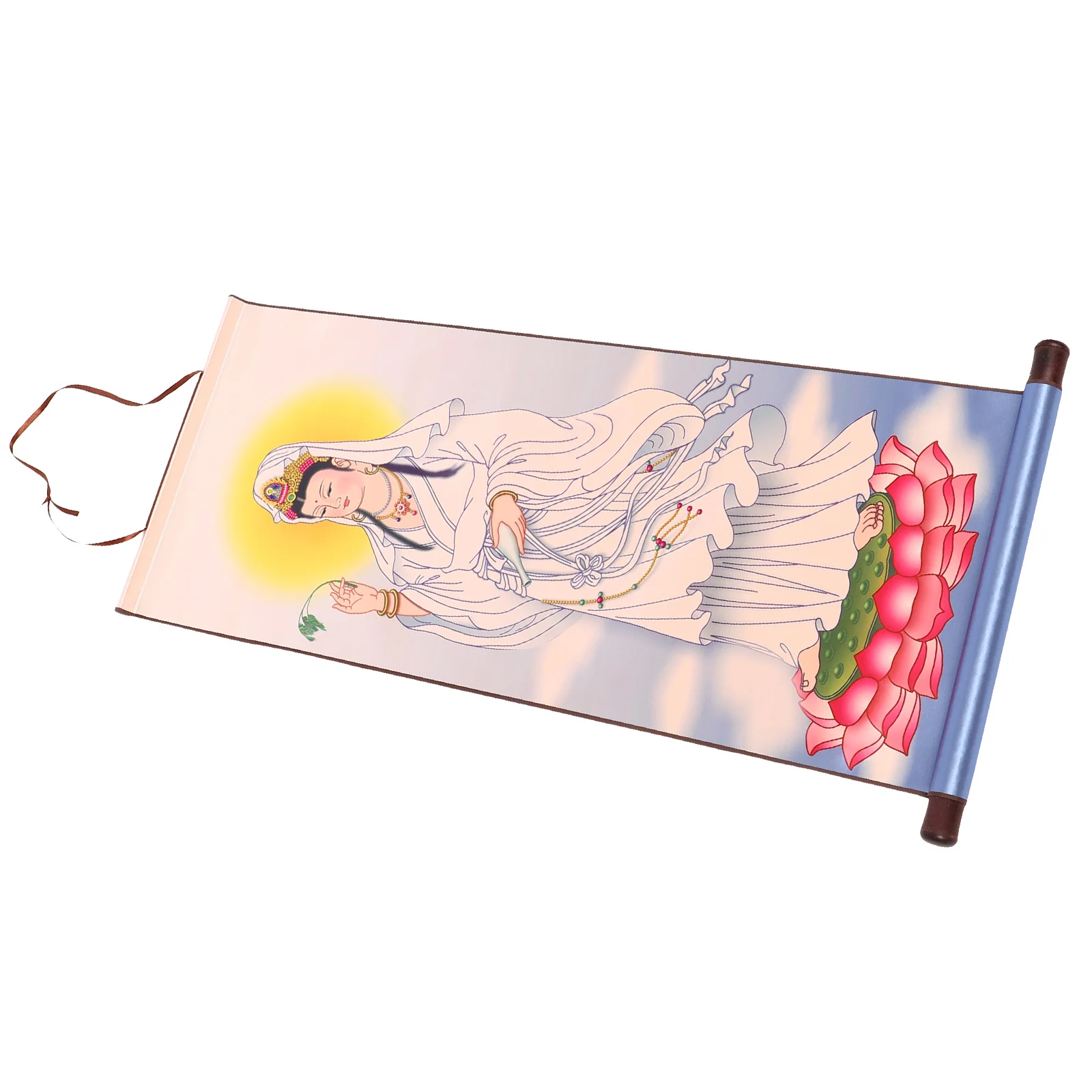 

Guanyin Buddha Statue Painting 30x80cm Wall Art Tapestry Bedroom Decor Religious Home Art Durabe Colors Ideal Gift