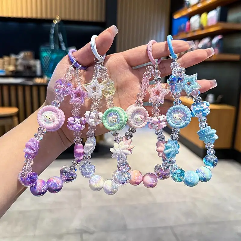 

Мультфильм Sanrio Hello Kitty Star, брелки из бисера, подвески, украшения, каваи, чехол для мобильного телефона, сумка, подвески, аксессуары