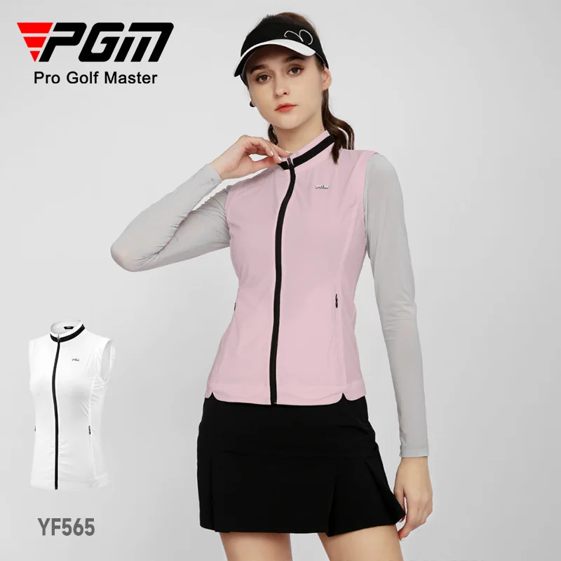 PGM Golf Vest Women's Summer Clothing: Waist Up and Slimming Jacket, Skin Friendly Women's Clothing, Lightweight and Thin Vest