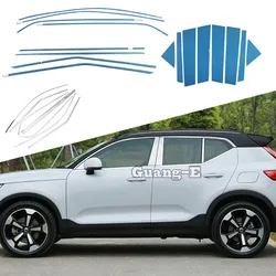 For VOLVO XC40 2018 2019 2020 2021 2022 2023 Car Styling Stainless Steel Garnish Pillar Window Middle Strip Trim Frame Lamp Hood