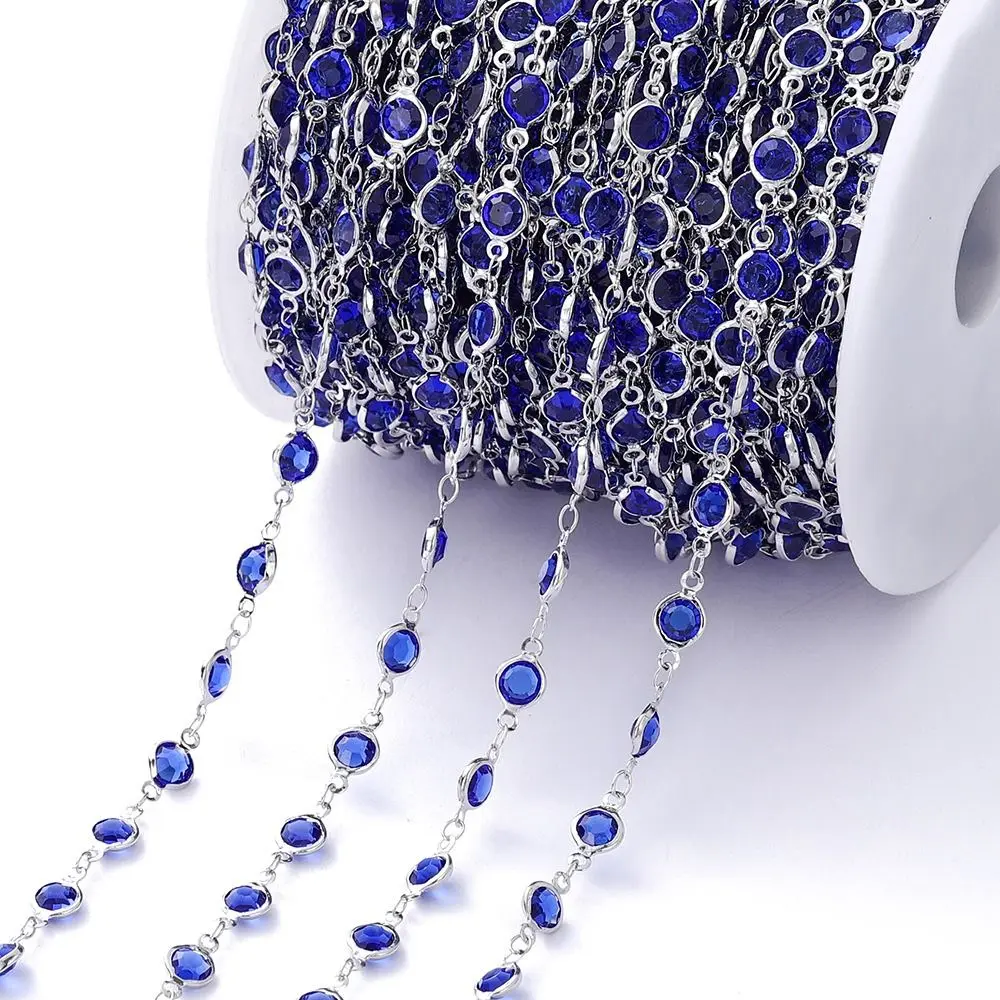 Colorful Shiny Crystal Beads Chains Crystal Beads Zircon Chain DIY Jewelry Crafts Beaded Making