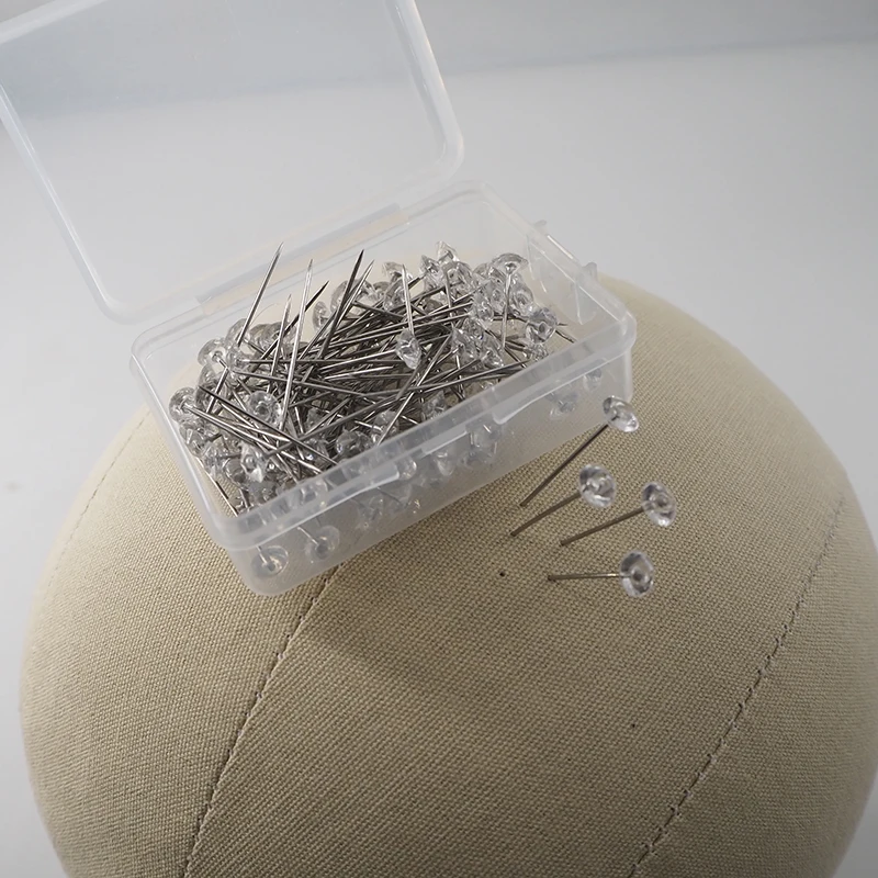 

100pcs Crystal Diamond Head Pins 35mm For Holding Wigs Hair Extender Wig Making Blocking Knitting Modeling And Crafts