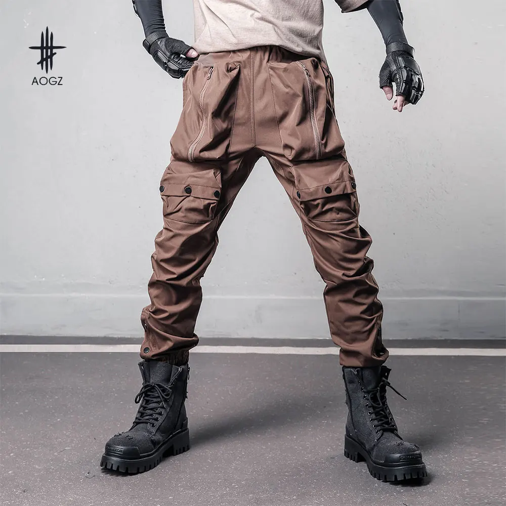 

AOGZ Casual Pants Men Harajuku Multi-pocket Tactical Assault Pants Hip Hop Streetwear Loose Joggers Trousers Punk Techwear