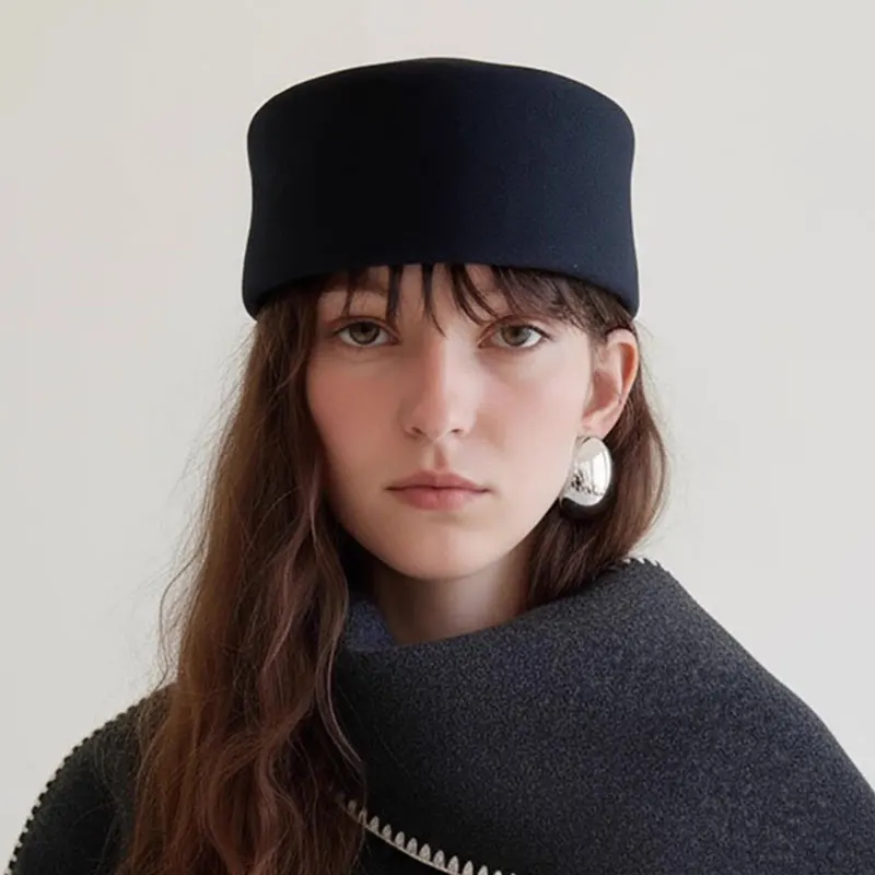 Hohe Qualität Große Größe Pillbox Box Kappe Frauen 100% Wolle Britischen Retro Dome Top Hut Mode Fedora Hut Fascinator Russland Baskenmütze Hut – Detail 11