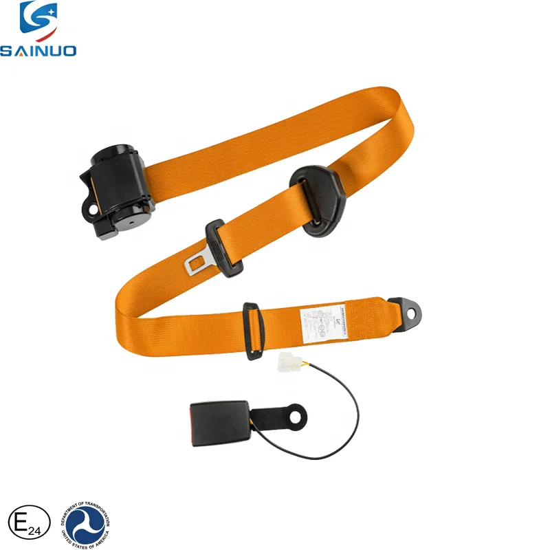 Retractable 3-Point ELR Automatic Safety Belt for Golf Cart Seats Polyester Material Golf Cart Accessories