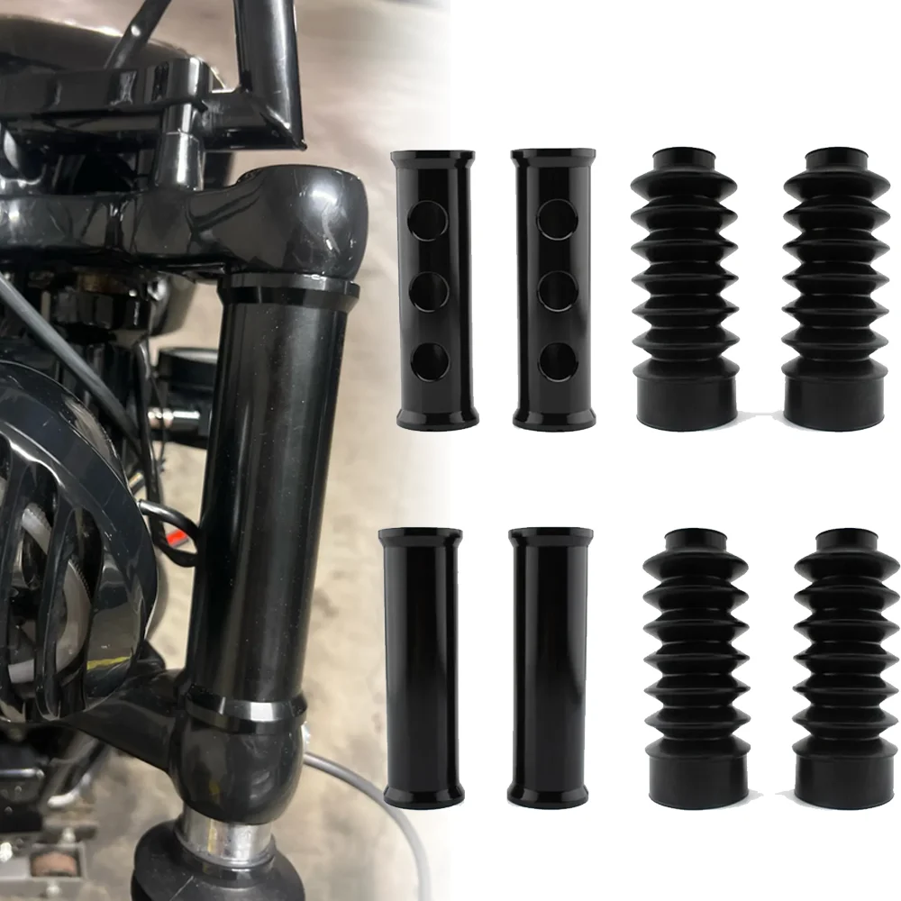 Front Motorcycle Upper Fork Guard Lower Gaiter Boot Shock Cover For Harley Sportster XL883 XL1200 FXD 39mm