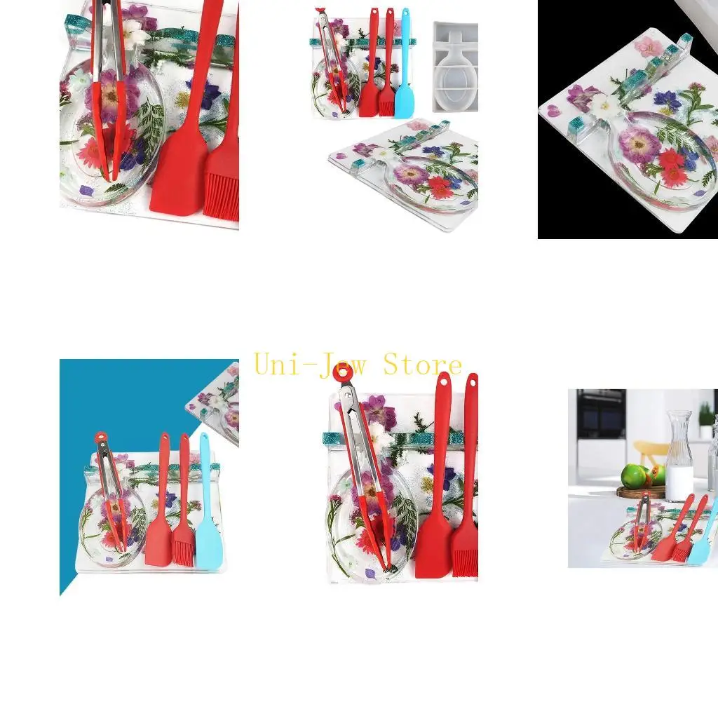40GB Spoon Storage Tray Epoxy Resin Mold Tableware Rack Plate Silicone Mould DIY Crafts Home Decortaions Casting Tool