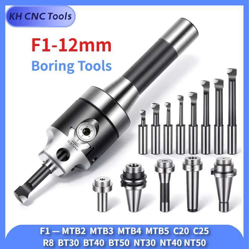 F1 Boring Tools Set BT30 BT40 BT50 NT30 NT40 NT50 MT2 MT3 MT4 MT5 C20 C25 R8 2/3/4 inches Milling Machine Boring Tool Holder Set