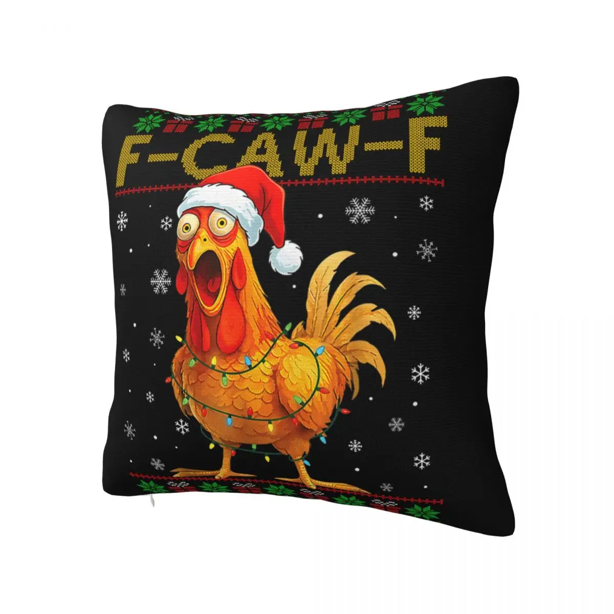 Pillow Case F-Caw-F Funny Chicken Humor Rooster Christmas Soft Pillow Cover Kawaii Cushion Cover  Pillowcases Home Decoration