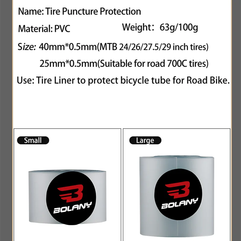 Bolany 2pcs Bicycle Tire Liner Proof Puncture Pad For 700C 14/24/26/27.5/29inch Stab-resistant Tire Pad MTB Road Bike Tire St