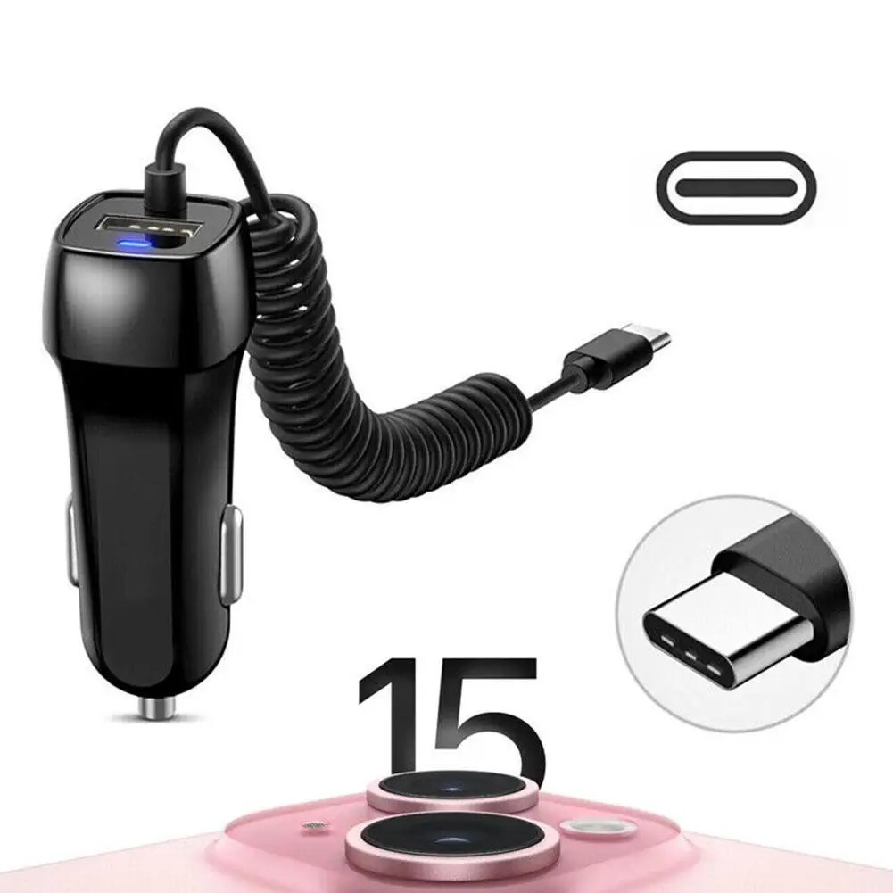 New Car Charger Car USB Quick Charger 3.0 Car Charger For Mobile Phone Micro Type C Fast Cable For Huawei For IPhone Chargers