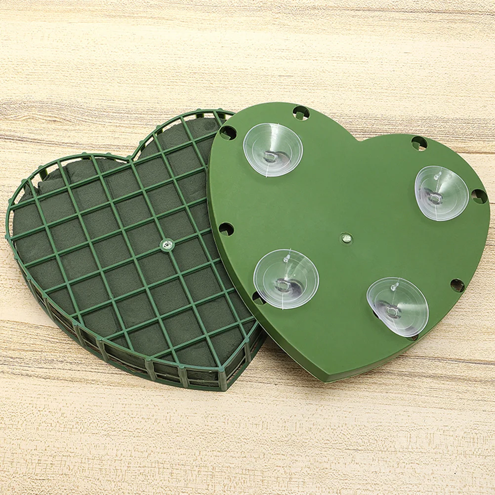 

4Pcs Heart Shape Car Front Mud Floral Arrangement Supplies Wedding Decor Artificial Flowers Green Florist Sponge Dry Blocks DIY