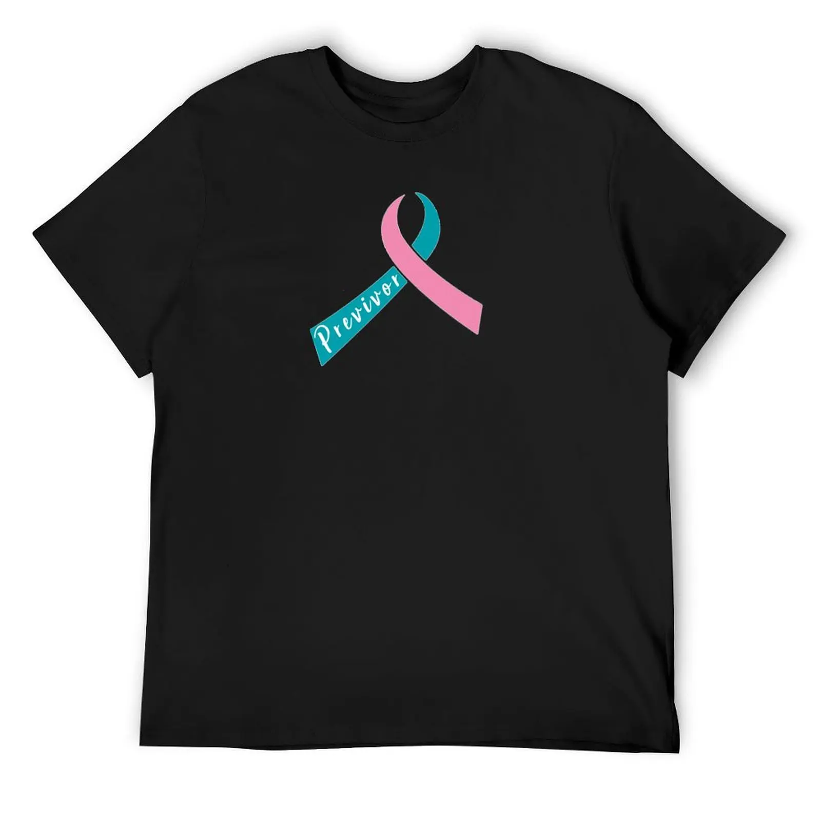 

Футболка Previvor Pink Teal Ribbon, дизайнерские рубашки больших размеров, дизайнерская футболка с аниме-фигурками для мужчин