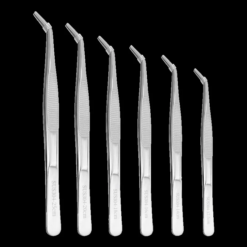 الفولاذ المقاوم للصدأ 304 ملقط الأنسجة جراحة طب العيون الطبي مستقيم منحني رئيس خلع الملابس الملقط La #3