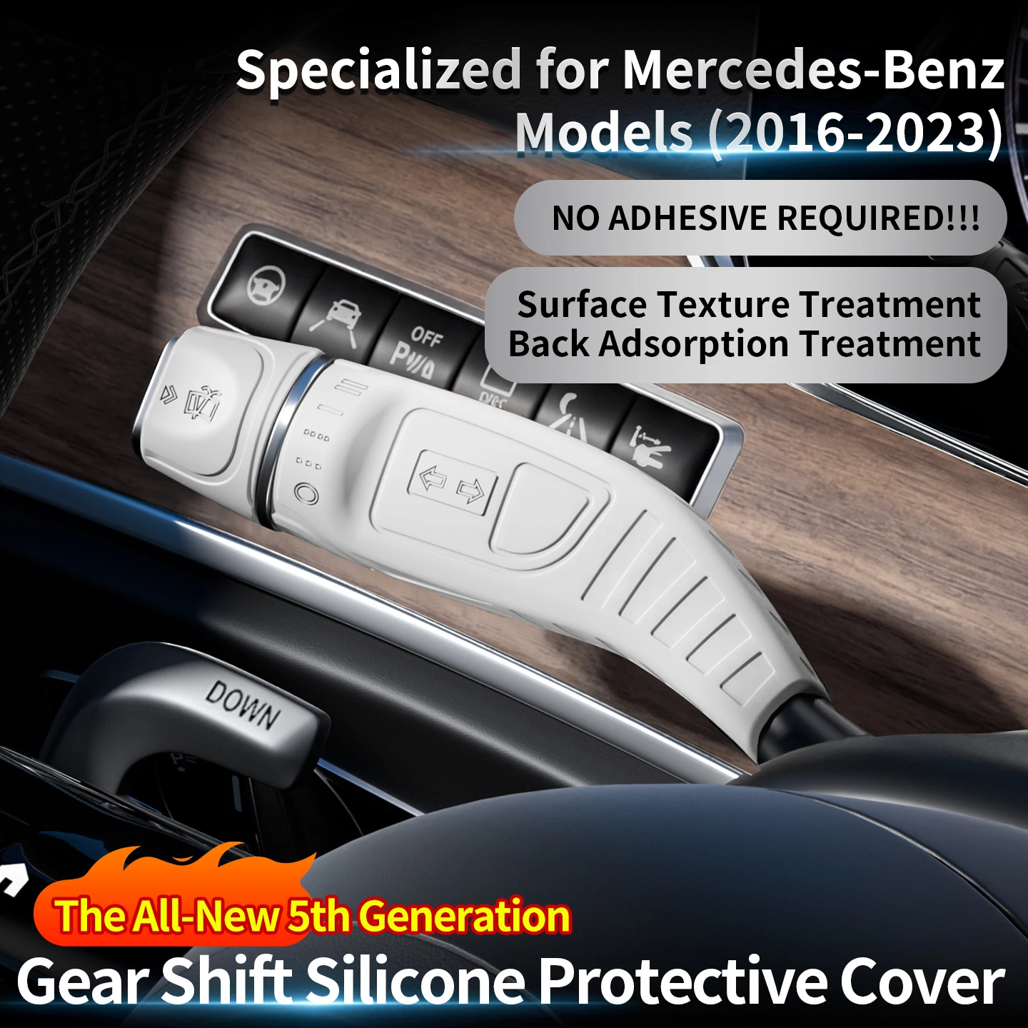 

For Mercedes-Benz Car Gear Shift Knob Wiper Arm Protective Change Lever Cover Decorative Sticker Armrest Interior Accessories