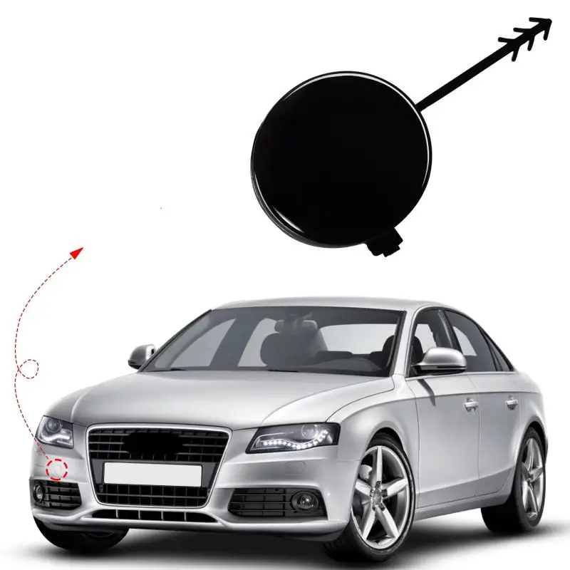 A4 B8 Car Exterior Repair Replacement Black Front: Bumper Tow Hook Cover Durable ABS Exact Fit