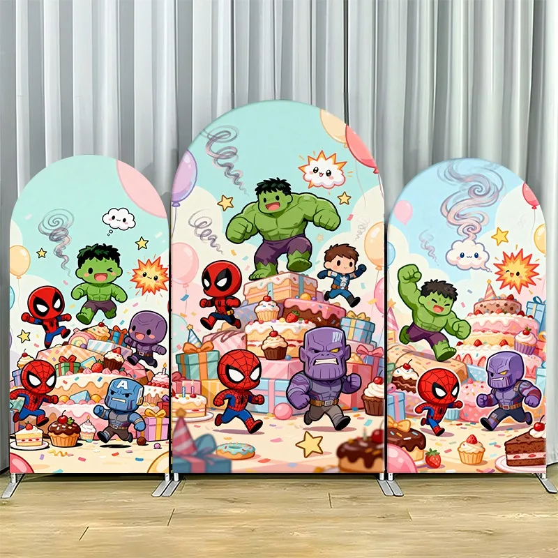 

Arch Backdrop Cover Single Side Superhero Avengers Hulk Party Decoration Photo Booth Background Props Event Supplies Room Decor