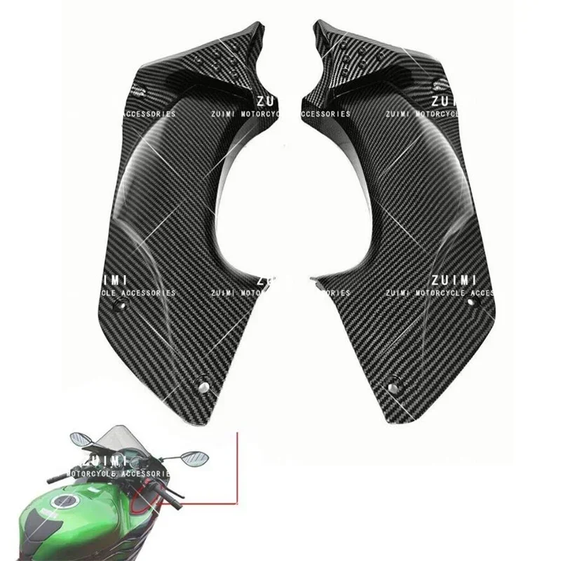 Motorcycle Unpainted Carbon Fairing Infill Air Duct Side Cover Air Breather Box Case for Kawasaki ZX-14R ZX14R 06-07-08-09-10-11