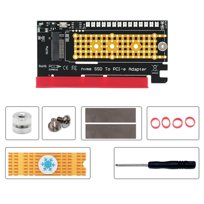 

NVME for M.2 SSD to PClE Expansion Card Desktop PCI for Express Adapter Card for M for Key with Marquee LED