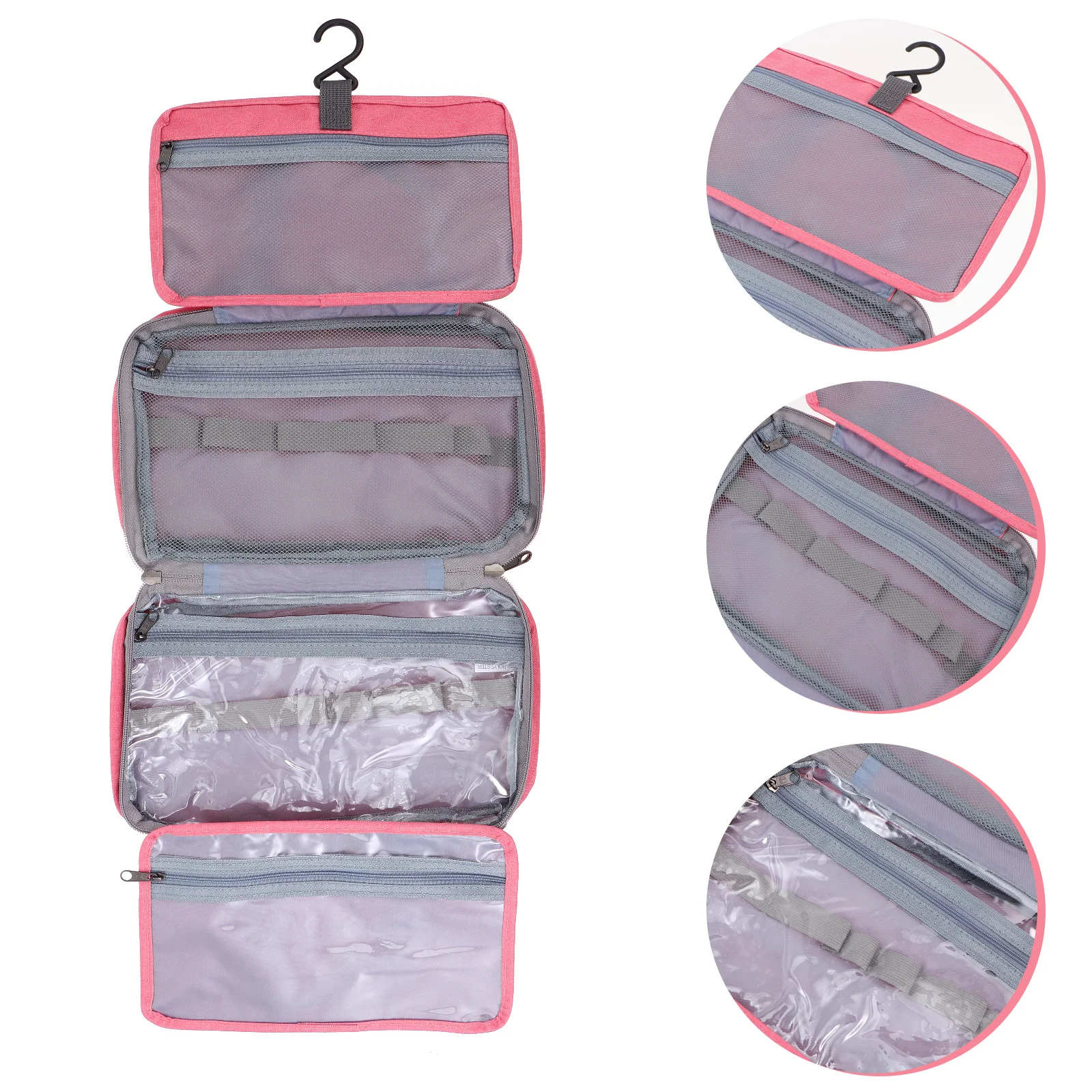 1Pcs Waterproof Travel Toiletry Bag Large Capacity Makeup Storage Holder Hanging Zipper Dry Wet Separation Pouch