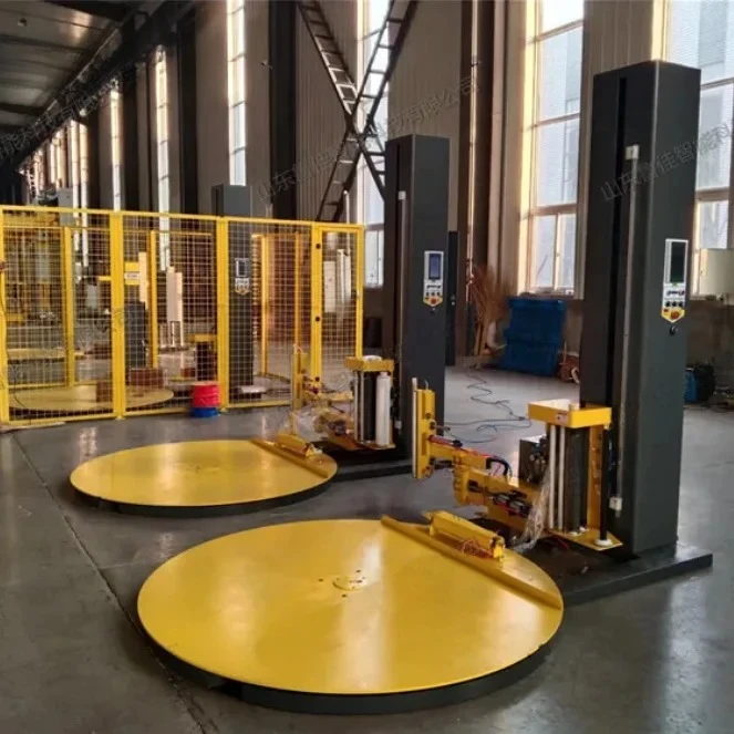 

High Quality Touch Screen Automatic Turntable Pallet Stretch Film Wrapping Wrapper Machine(Optional:Scale, Ramp)