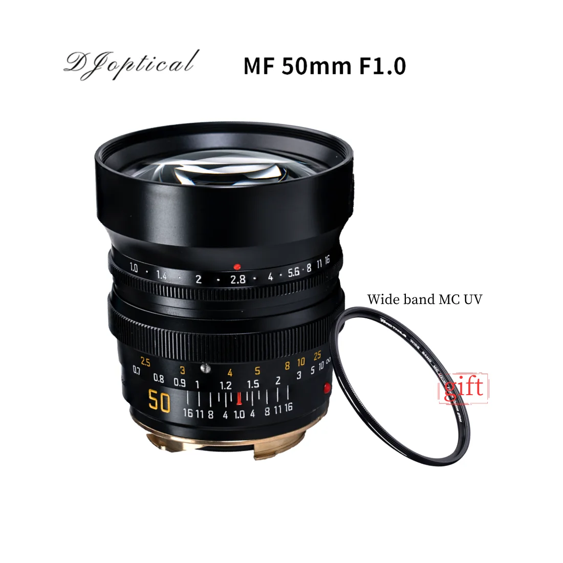 

DJoptical NyctaLux 50mm F1.0 Lens Black Paint Manual Focus Lens for Leica M M3 M6 M9 M10 M240 Full Frame