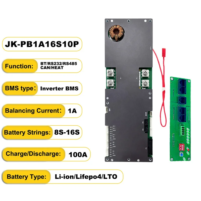 

A7THK-Inverter BMS 8S-16S 24V-48V 100A Home Energy Storage 1A Active Balance Built-In Bluetooth With RS485 For Solar System