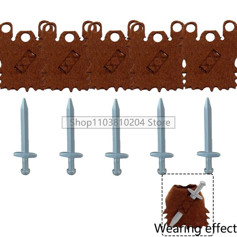 Medieval Building Blocks Soldiers Knights Figure Accessories Capes Helmets Spears Armor Mask Farmer Hat Axe Bricks Gift Toys E12 view 4