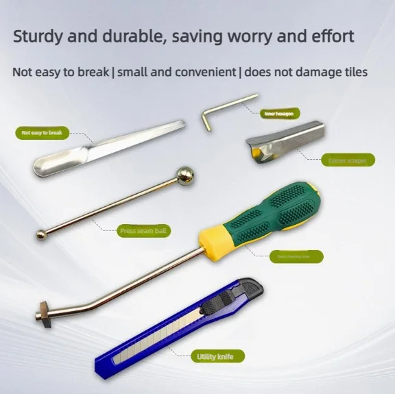 5 in 1 grout removal hand tool sets Ceramic Tile gap repair beauty seam Pressed Ball Stick Floor Wall Corner Angle Scraper Knife