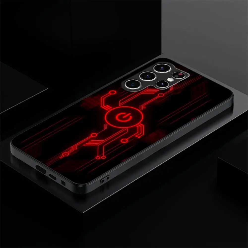Cyberpunk Style Phone Case For Samsung Galaxy S23 S22 S21 S20 Plus Ultra M54 Note20 Soft Black Phone Cover