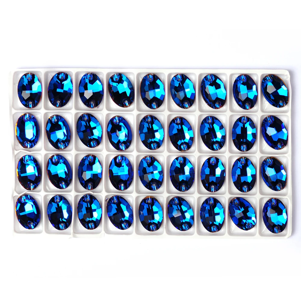 Pubrilex Ovale Aufnähsteine Flache Rückseite Bastel-Strass Nähkristall mit Kantenabschrägung für Kleidung und Accessoires – Detail 15