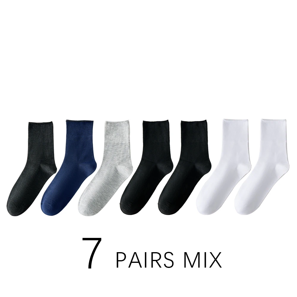 7 Paar nicht bindende Diabetes-Socken für Herren, bequeme, atmungsaktive Socken, geeignet für ältere Menschen, für dicke Füße, Herren, Übergröße 39–48
