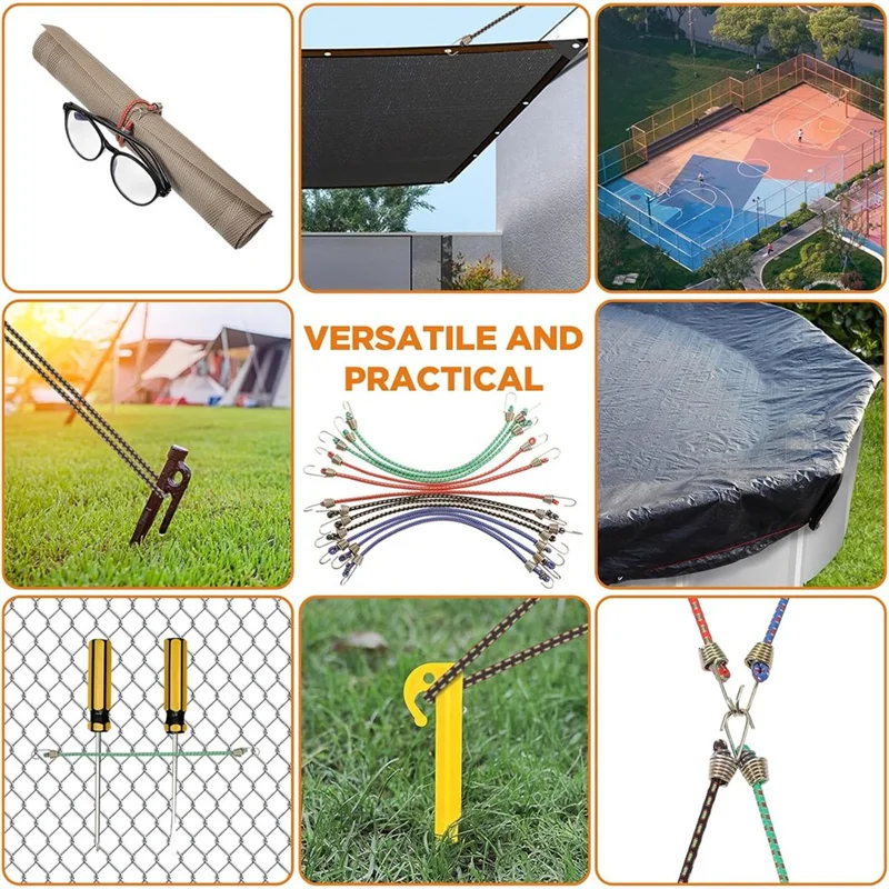 【OFF-SHELF】12 Pack Small Bungee Cords With Hooks 10 Inch Multicolor Rubber Bungee Straps For Bicycle Roof Rack Hang Outdoor Tent