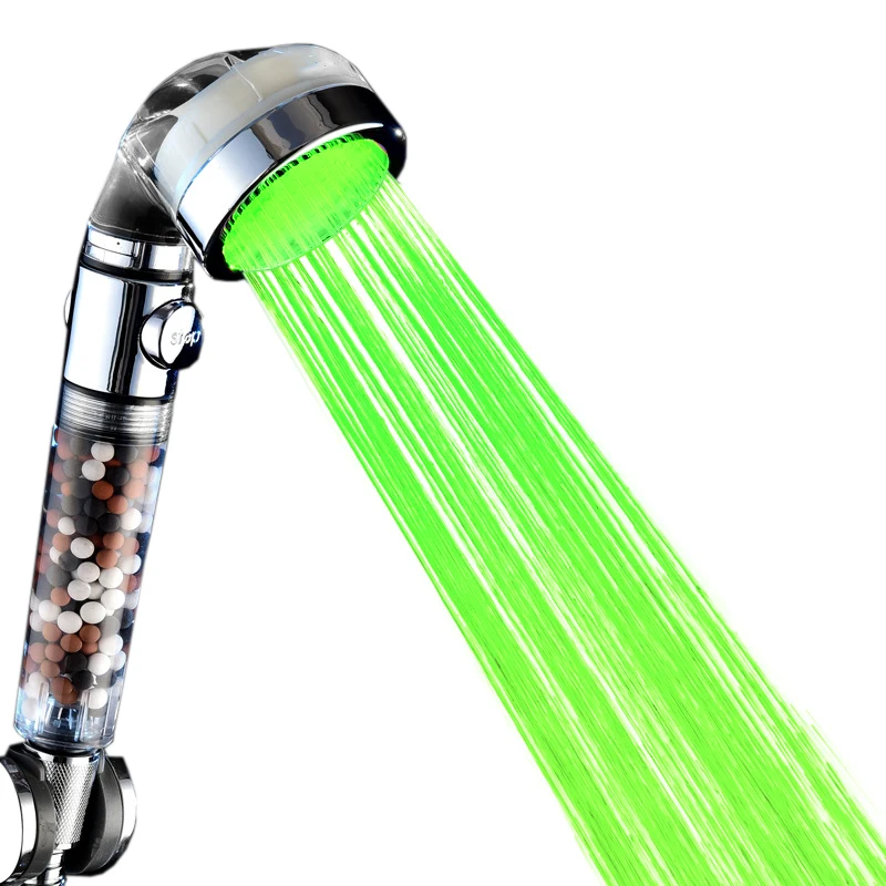 Romantic 7 Colors Water Temperature Sensor LED Light Bathroom Filter Showers