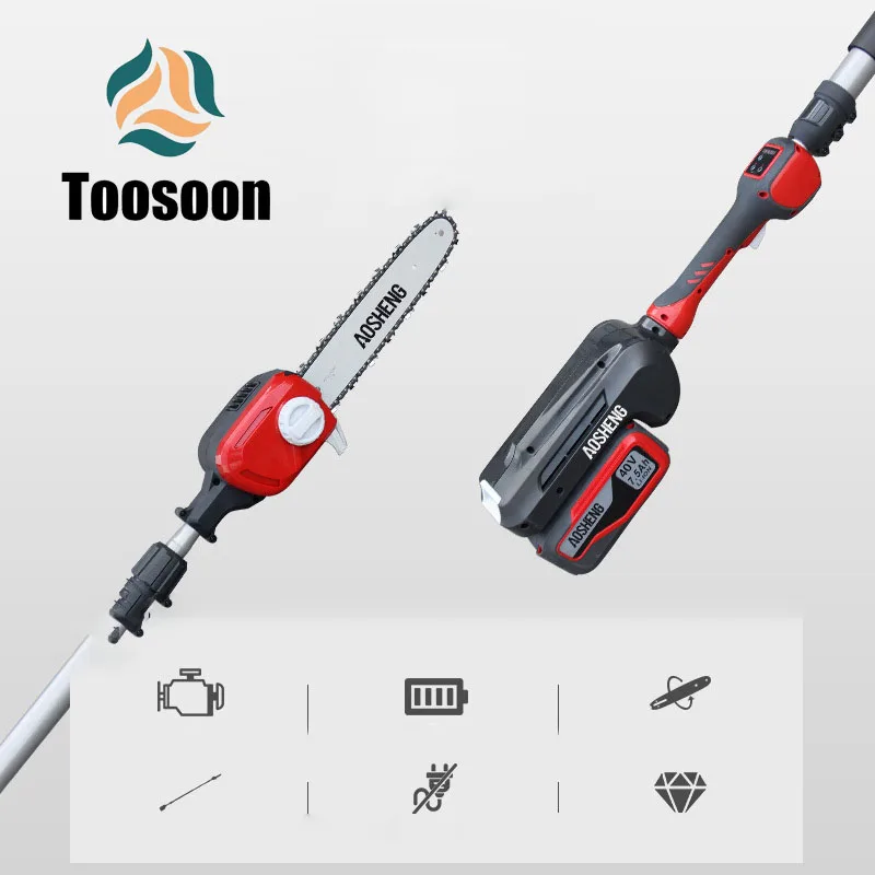 12IN Chain Saw Machine Price Pole Electric Chain Saw Wireless Rechargeable Long Reach Telescopic Pole Chain Saw