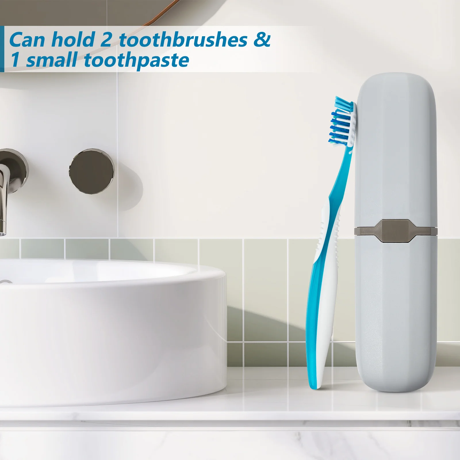 2 قطعة من حقائب فرشاة الأسنان المحمولة، حاملات السفر، صندوق تخزين بلاستيكي خفيف الوزن لرحلات التخييم، علبة فرشاة الأسنان #4