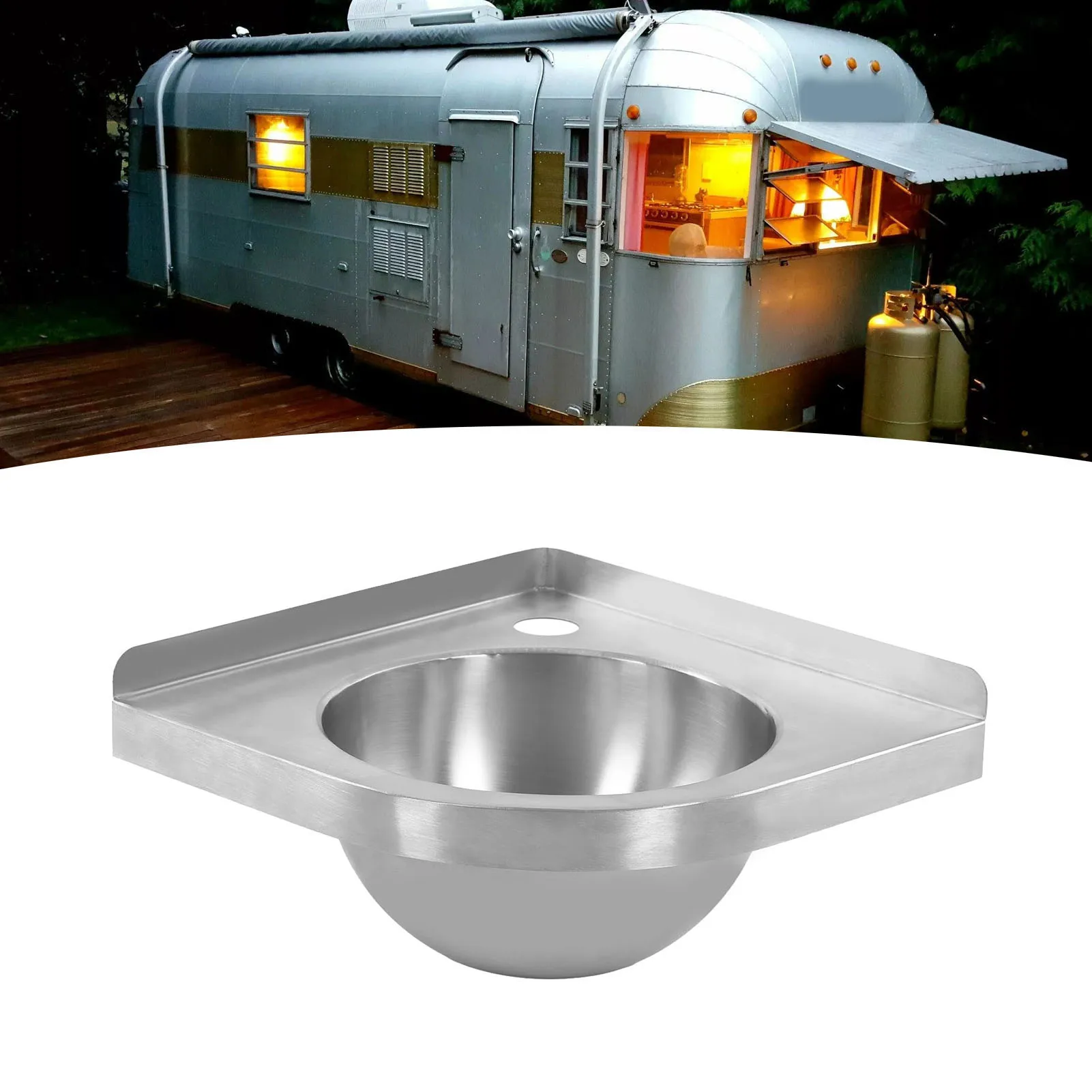 Corner Sink Boat Sink Corner Triangle Basin Sink Brushed Finish Kitchen Bathroom Hand Wash Basin Sink for Boat  RV Camper