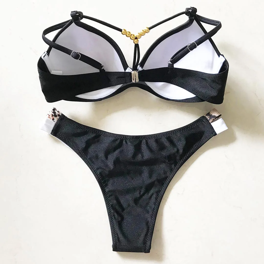 S - XL, zweiteiliger Bikini mit Push-up-Effekt, Damen-Badeanzug, zweiteiliges Bikini-Set, BH-Einsatz, Badebekleidung, Badeanzug, Modell V2103SW. – Detail 12