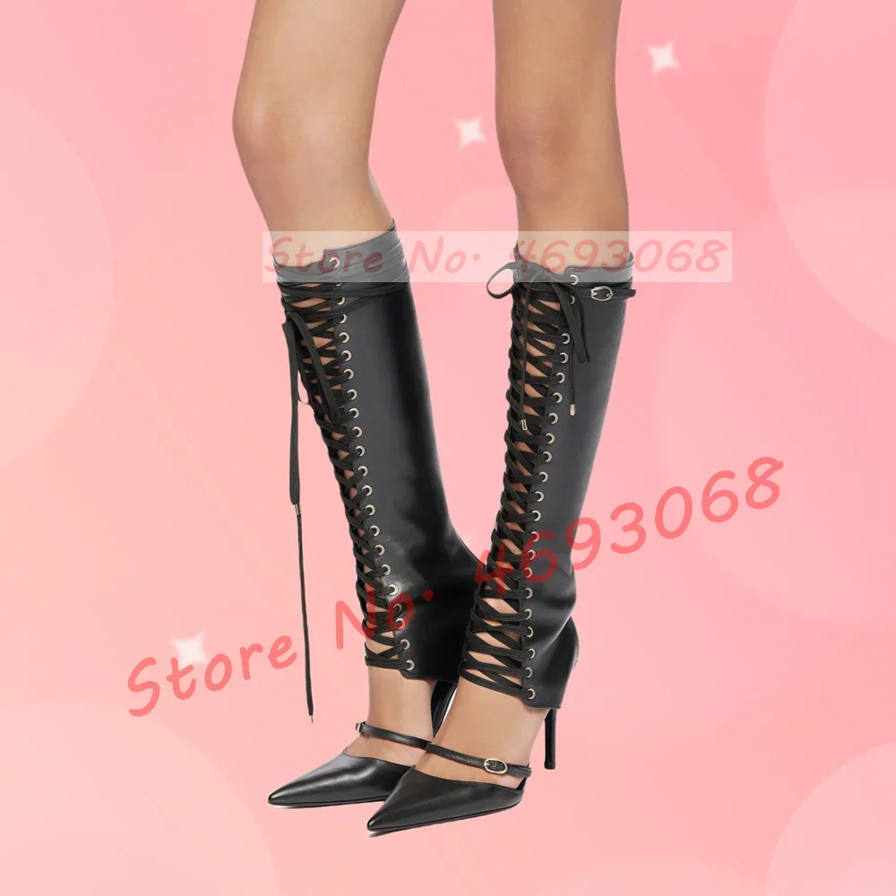 

Босоножки на шнуровке с острым носком и вырезом, женские модные пикантные туфли с пряжкой на ремне спереди, белые босоножки на высоком каблуке-шпильке