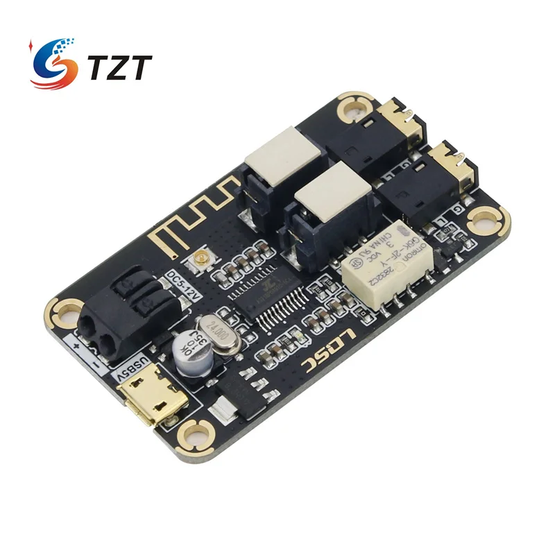 Tzt MP3บลูทูธบอร์ดเครื่องถอดรหัสบลูทูธบลูทูธ4.2 BT4.2โมดูลรับสัญญาณเสียงสเตอริโอสนับสนุนเสาอากาศแรงดันกว้างอินพุต AUX