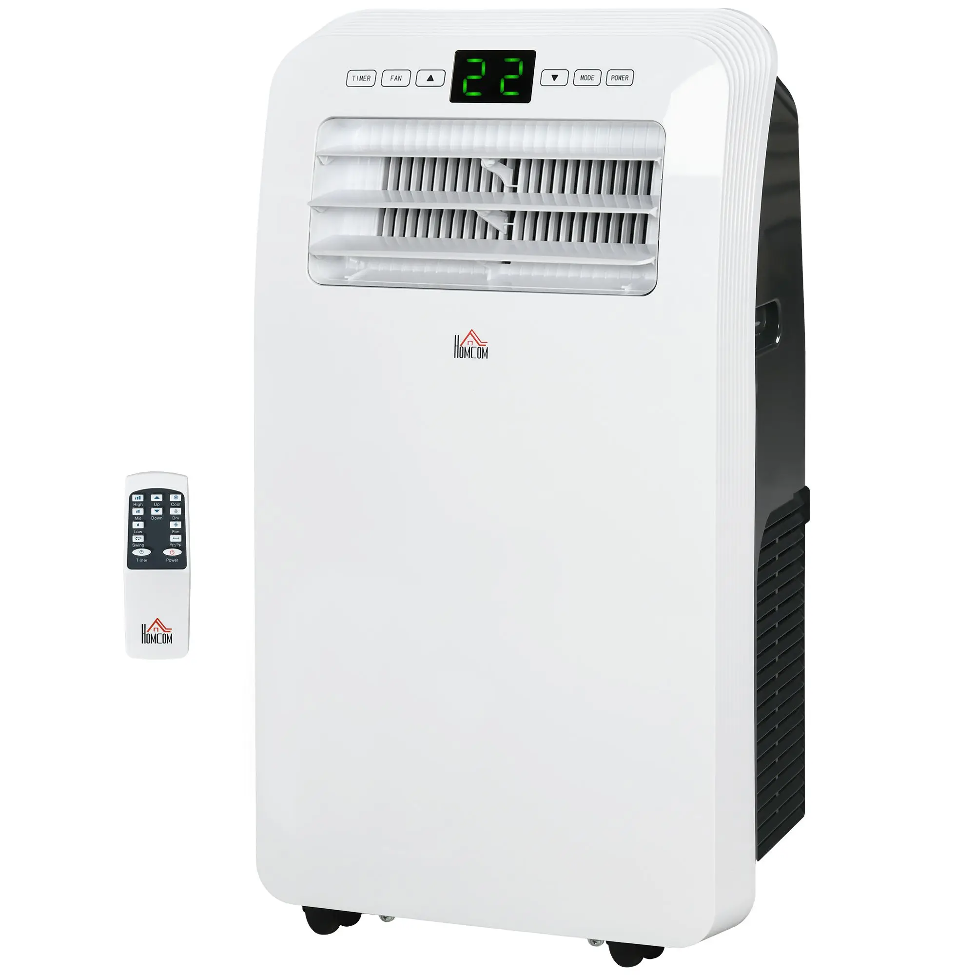 

HOMCOM 11500 BTU Mobile Air Conditioner, 550 Sq. Ft., AC Unit with Dehumidifier, 24H Timer On/Off, Window Kit