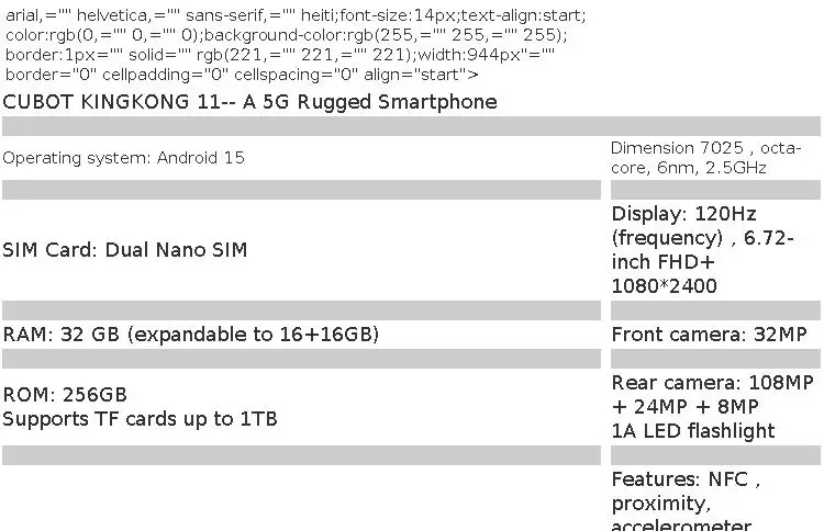 [Ship From UK] Cubot KingKong 11 Rugged Smartphone 5G 10200mAh 32GB(16+16) 256GB 108MP 6.72'' Mobile Phone Android 15 Cellphones