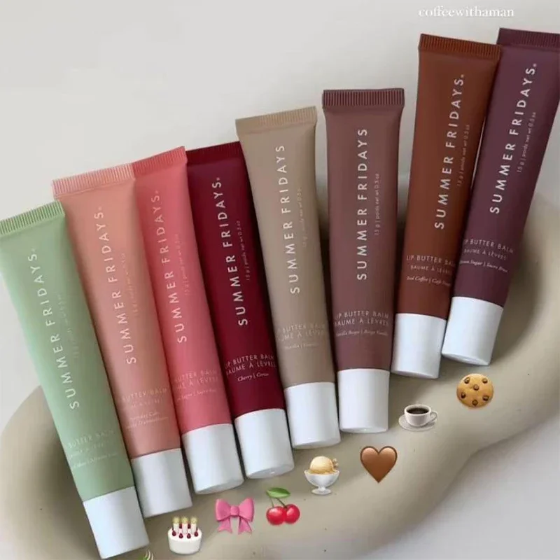 

2pcs Summer Friday Vanilla Beige Lip Balm, Moisturizing Transparent Lipstick Set, Soft and Soft Tube, Lip Shine, Lip Makeup