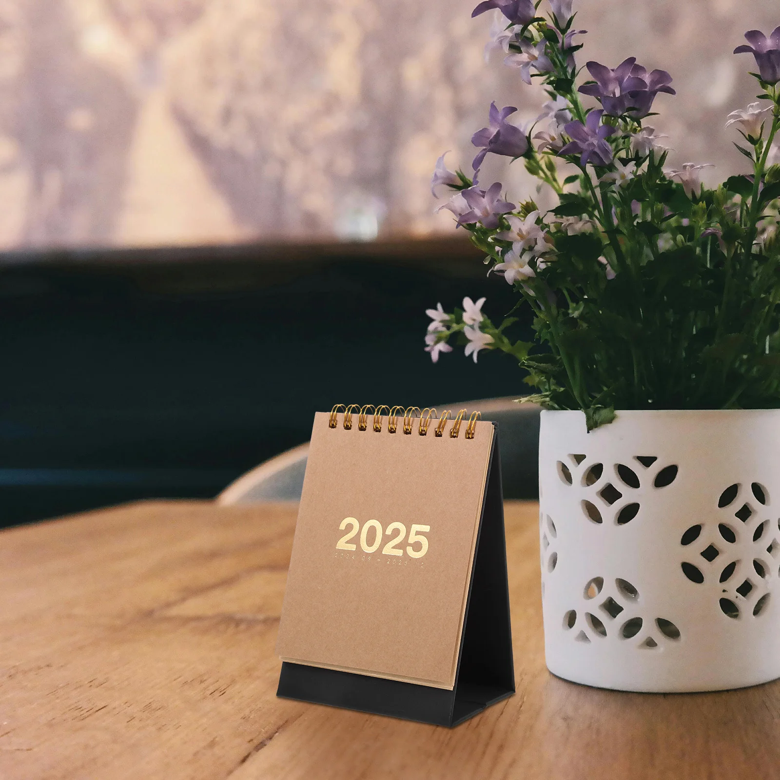 2025 Chinese Minimalist Desk Calendar Standing Flip Spiral Bound Monthly Planner Office Home Use Functional Table Calendar