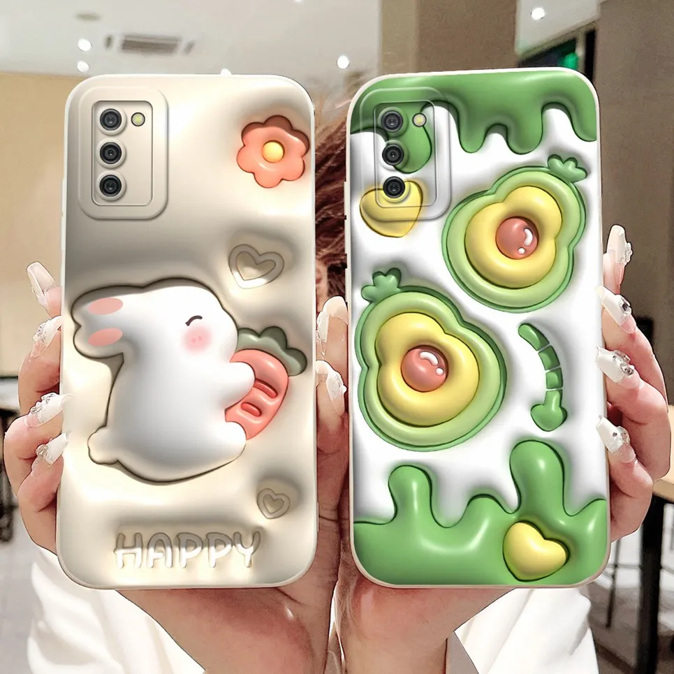 For Samsung Galaxy A02s M02s Phone Cases Cover Flowe Rabbit Panda Avocado Soft Silicone Protective Bumper SM-A025F M025F Etui